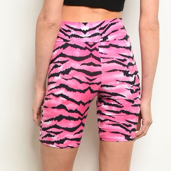 Pink & black zebra print biker shorts, NEW! - Picture 4 of 8